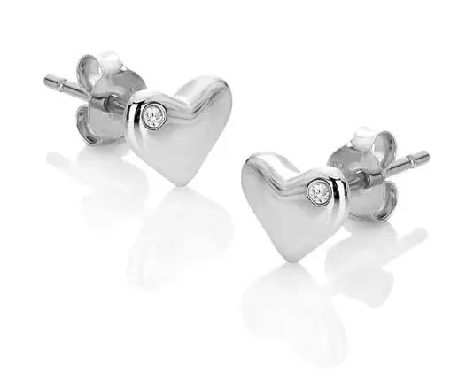 Hot Diamonds Stříbrné srdíčkové náušnice s pravými diamanty Desire DE779