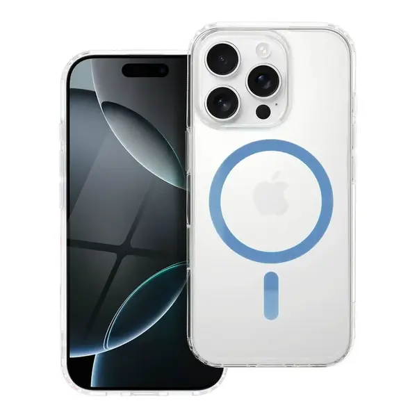 Zadní kryt Drop Glue Colorful Ring Mag Cover compatible with MagSafe pro Apple iPhone 13, světle modrá