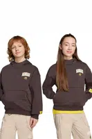 Dětská mikina adidas hnědá barva, s kapucí, s potiskem, JL9181