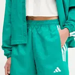 Kraťasy adidas House of Tiro dámské, tyrkysová barva, high waist, JL9208