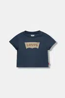 Dětské bavlněné tričko Levi's tyrkysová barva, s potiskem, 6E8157