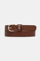 Kožený pásek Tommy Hilfiger dámský, béžová barva, AW0AW16836