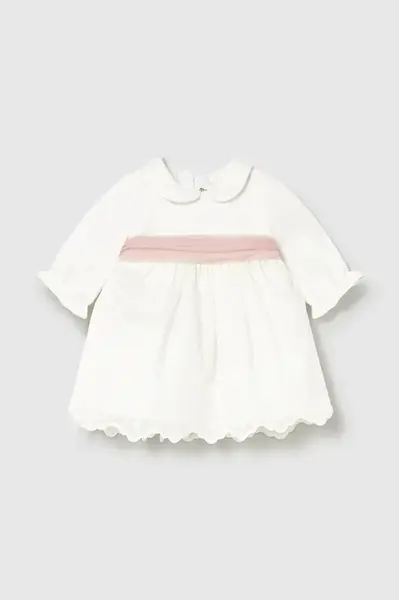 Kojenecké šaty Mayoral Newborn béžová barva, mini, áčková, 2818