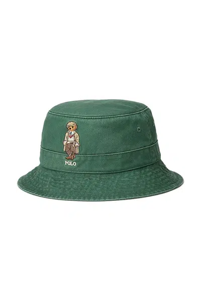Bavlněný klobouk Polo Ralph Lauren zelená barva, 710979193