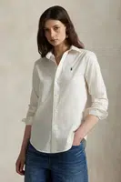 Bavlněná košile Polo Ralph Lauren dámská, béžová barva, regular, s klasickým límcem, 211A92177