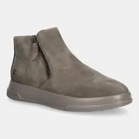 Semišové boty Ecco Move Zip Bootie dámské, béžová barva, na plochém podpatku, 223823-05559
