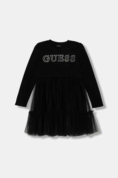 Dívčí šaty Guess černá barva, mini, J5YK03 KAUH0