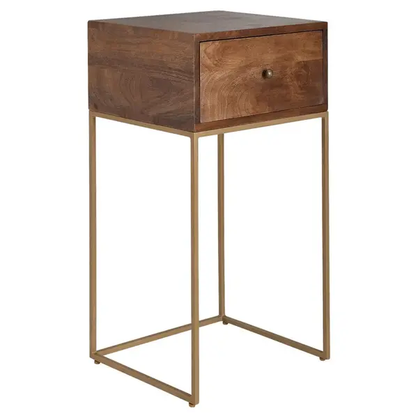 MID.YOU NOČNÍ STOLEK, mangové dřevo, hnědá, 40/76/35 cm