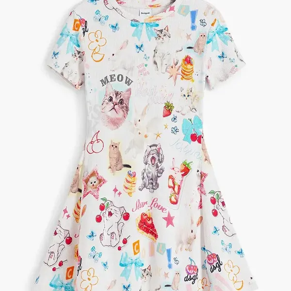 Dívčí šaty Desigual béžová barva, mini, 25WGVK05