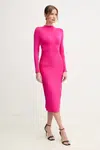 Šaty Herve Leger Freya růžová barva, midi, HLT8498785