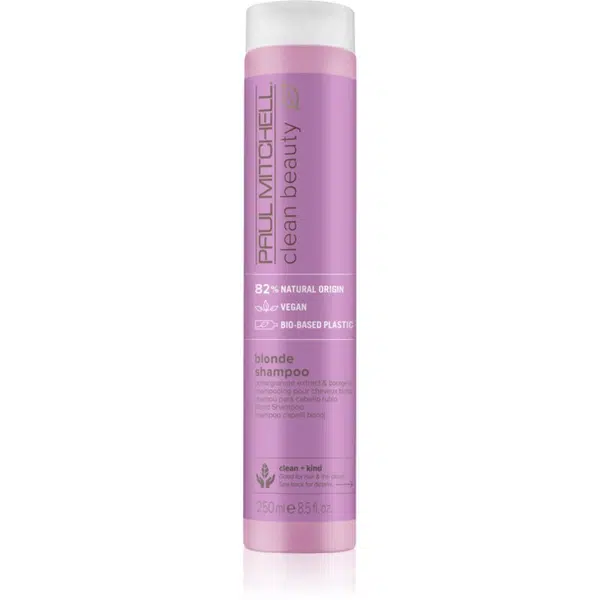 Paul Mitchell Clean Beauty Blonde Shampoo fialový šampon pro zesvětlené, melírované studené blond vlasy 250 ml