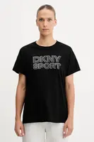 Bavlněné tričko Dkny dámské, černá barva, DP5T1346