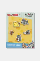 Připínačky na dětské boty Crocs Tom and Jerry 5Pck 5-pack šedá barva, 10015277