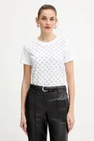 Bavlněné tričko Guess dámské, bílá barva, W5BI21 I3Z14
