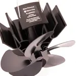 HS Flamingo Ventilátor na kachle 5lopatkový, čierny, 115 x 180 x 197 mm