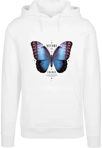 Pánská mikina Become The Change Butterfly Hoody bílá