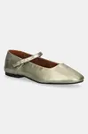 Kožené baleríny Tommy Hilfiger HILFIGER GOLD BALLERINAS zlatá barva, FW0FW09320
