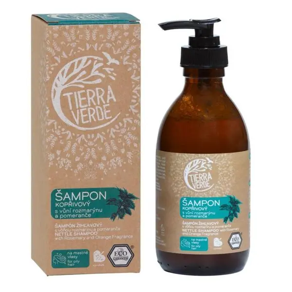 Tierra Verde Šampon kopřivový s vůní rozmarýnu a pomeranče 230 ml