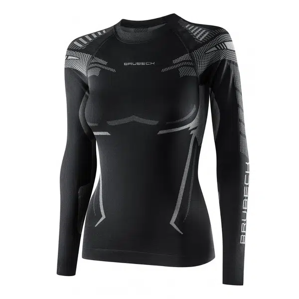 Dámské funkční triko Brubeck Dry s dlouhým rukávem Black/Graphite XL