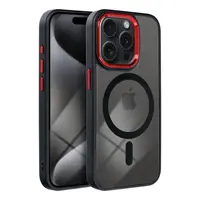 Zadní kryt COLOR EDGE MAG COVER case compatible with MagSafe pro Apple iPhone 15 Pro Max, černá červená