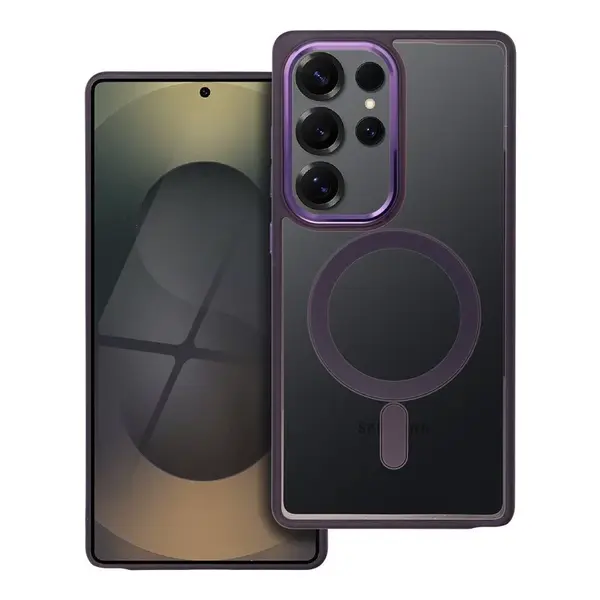 Zadní kryt COLOR EDGE MAG COVER case compatible with MagSafe pro Samsung Galaxy S25 Ultra, fialová