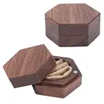 Hexagon Wooden Finger Ring Boxes