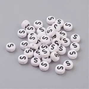 Acrylic Horizontal Hole Letter Beads