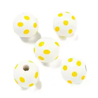 Printed Wood European Beads