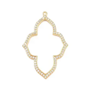 Brass Micro Pave Cubic Zirconia Pendants
