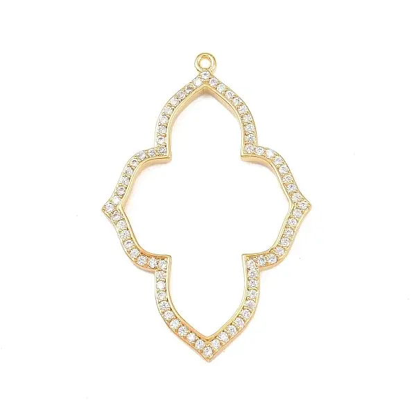 Brass Micro Pave Cubic Zirconia Pendants