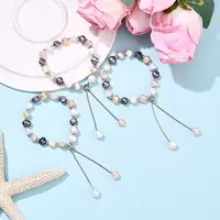 Adjustable Pearl and Brass Beaded Slider Bracelets