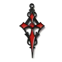 Siam Rhinestone Cross Pendatn with Red Enamel