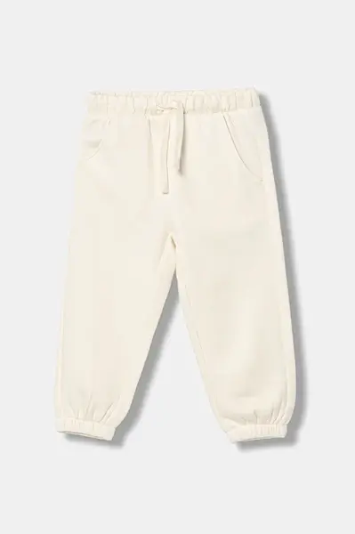 Dětské tepláky United Colors of Benetton béžová barva, 39M2GF04F