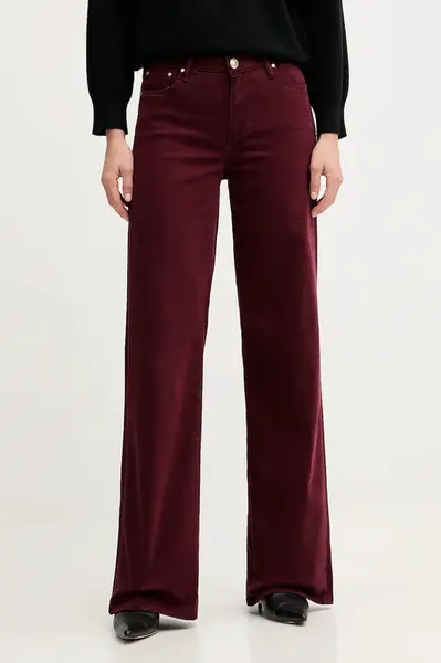 Džíny Guess dámské, vínová barva, W5BA96 WFQYB