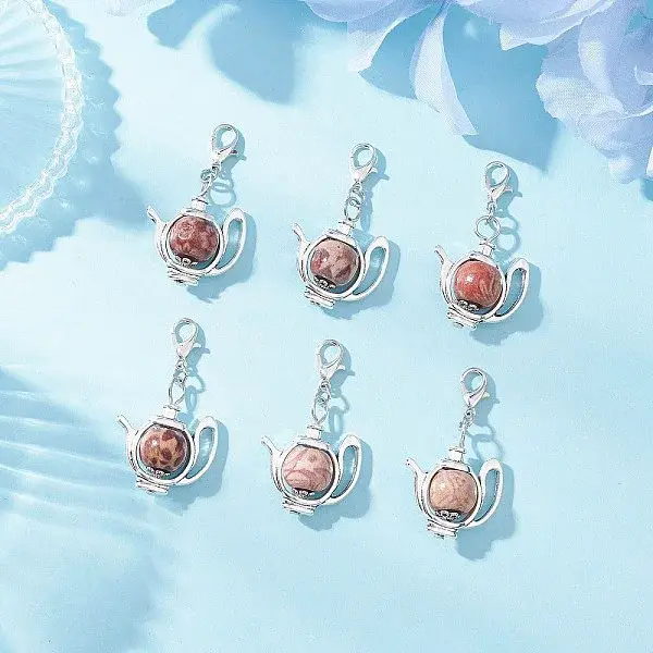 Teapot Alloy Wood Pendant Decorations