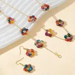 Flower Alloy & Acrylic Jewelry Set