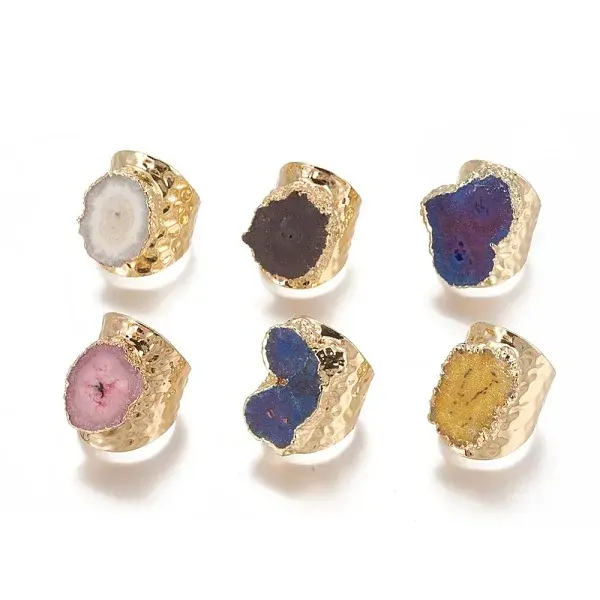 Natural Druzy Agate Cuff Rings