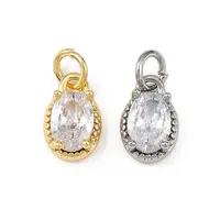 Brass Micro Pave Cubic Zirconia Pendants