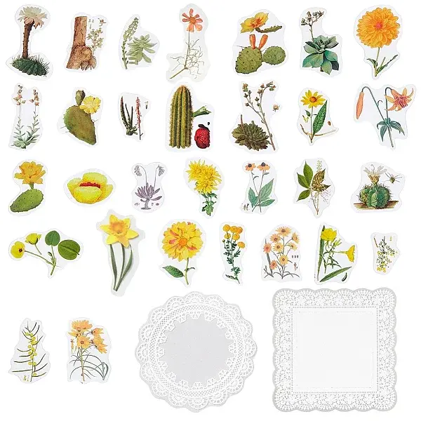160Pcs 2 Styles PET Plastic Waterproof Stickers