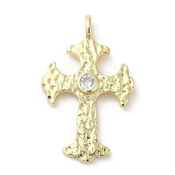 Brass Micro Pave Clear Cubic Zirconia Pendants