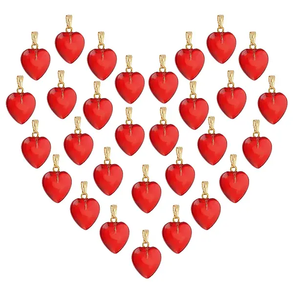 30Pcs Glass Pendants