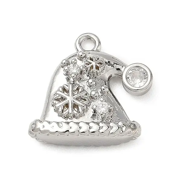 Brass Micro Pave Cubic Zirconia Charms