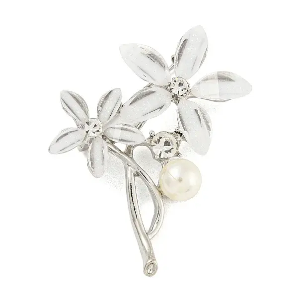 Alloy Crystal Rhinestone Flower Brooch