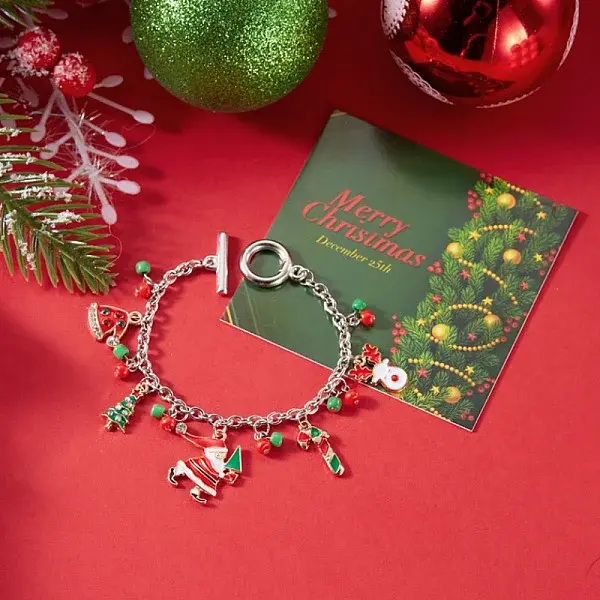 Christmas Alloy Enamel Charm Bracelets