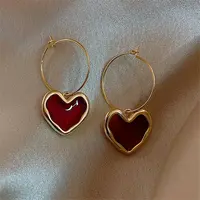 Alloy Enamel Hoop Earrings