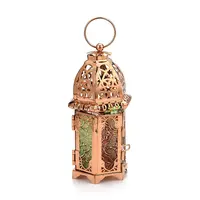 Retro Golden Plated Iron Ramadan Candle Lantern