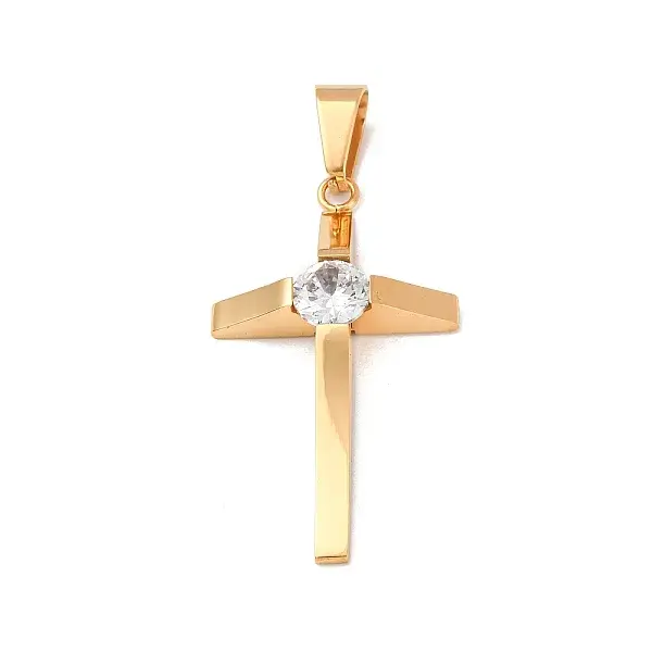 304 Stainless Steel Micro Pave Cubic Zirconia Charms