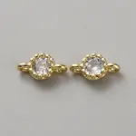 Real 14K Gold Plated Brass Pave Cubic Zirconia Links