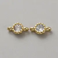 Real 14K Gold Plated Brass Pave Cubic Zirconia Links