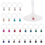 24Pcs 12 Colors Brass Wine Glass Charms